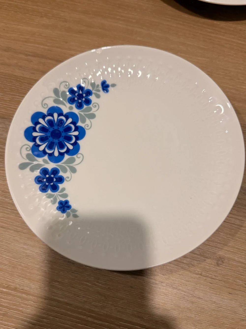 Mitterteich mid century Salad Plates with Blue Floral Accent - Set of 6